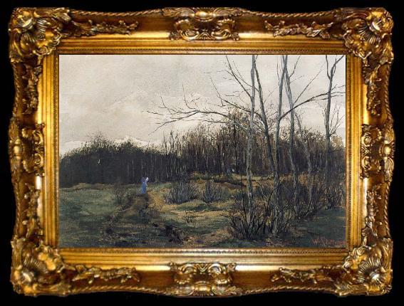 framed  William Stott of Oldham Woodgathering, ta009-2